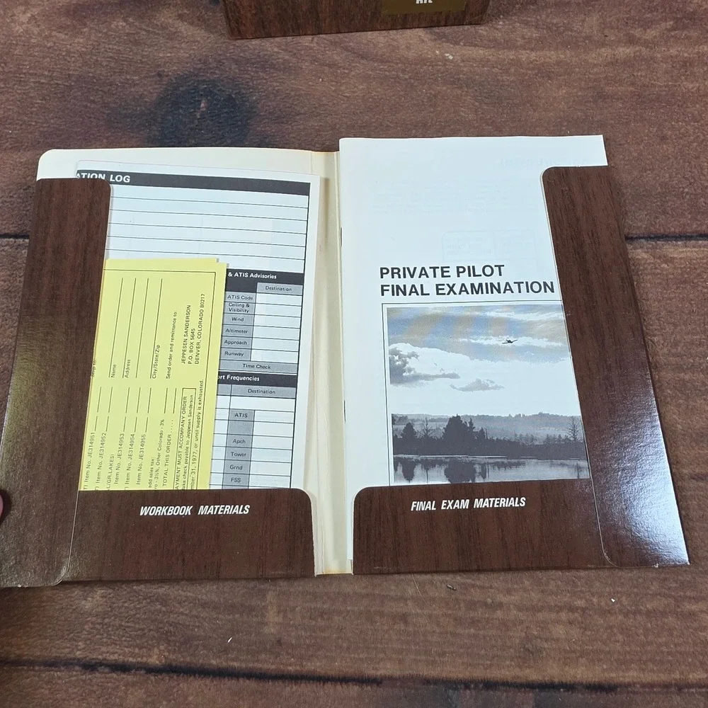 Sanderson Private Pilot Basic Kit Adult OS Brown Good Vintage Aviation Manuals